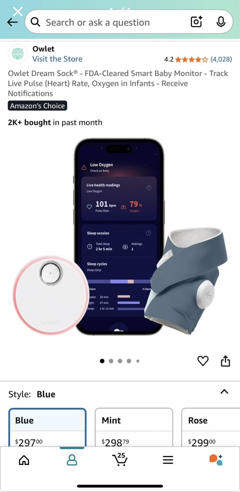 Owlet Dream Sock-Blue