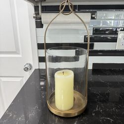 Crate & Barrel Priya Brass Lantern 16”