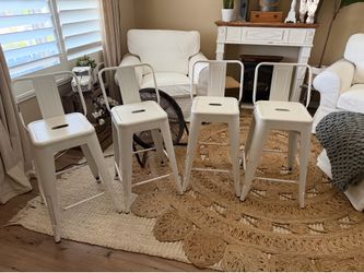 4 white bar stools