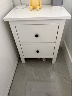 Two (2) IKEA HEMNES 2-drawer chest, white stain, 21 1/4x26 "