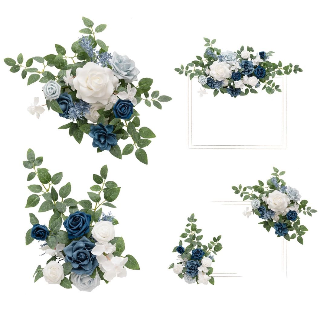 Ling's Moment 2pcs Fall Wedding Artificial Floral Swag Welcome Sign Flowers Backdrop Garland