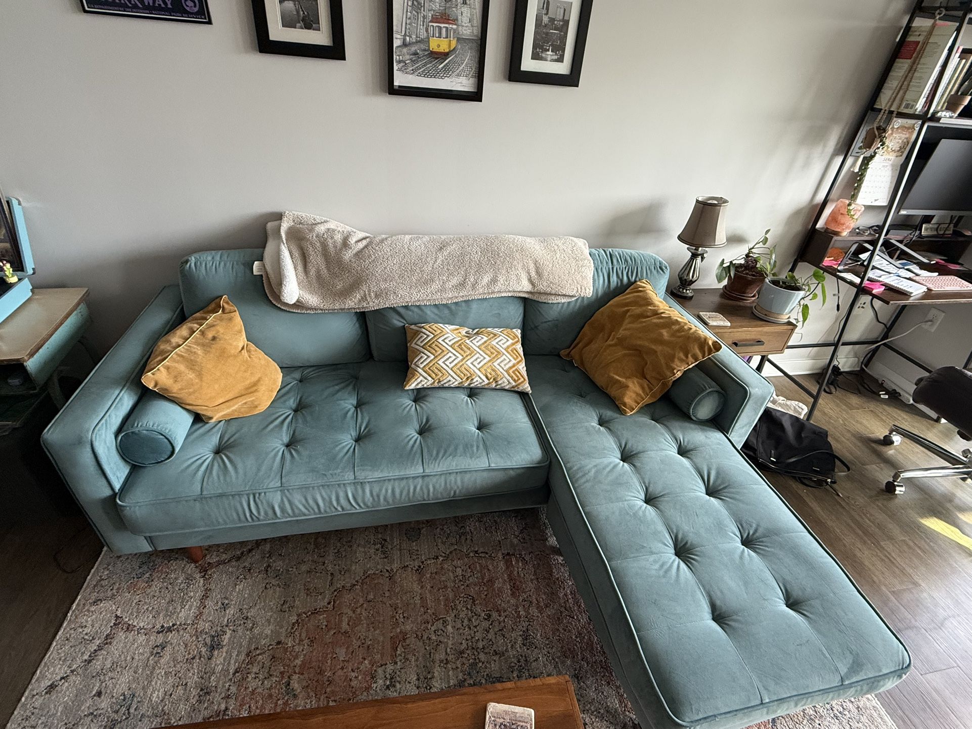 Teal Wayfair L Sectional In Great Condition!