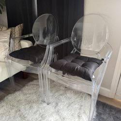 Beautiful Pair Of Ghost Arm Chairs 