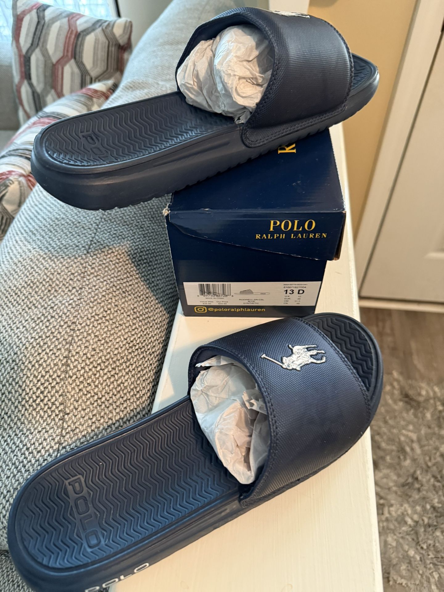 Men’s Polio Slides $40 Size 13D