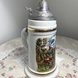 Antique West Germany Hand Painted Beer Stein