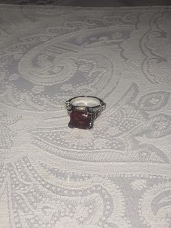 Silver Plated ring Red
