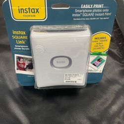 Fujifilm Instax Square Link Smartphone Printer Bundle in Ash White. 