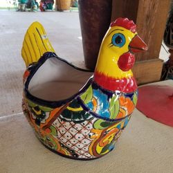 XL Talavera Chicken Clay Pots (Plants) Planters. $45 Cada Una