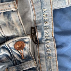 American eagle jeans light wash blue denim
