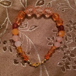 Ice brown and peach bracelet