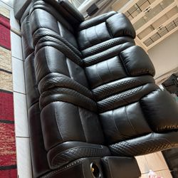 Black Leather Couch 