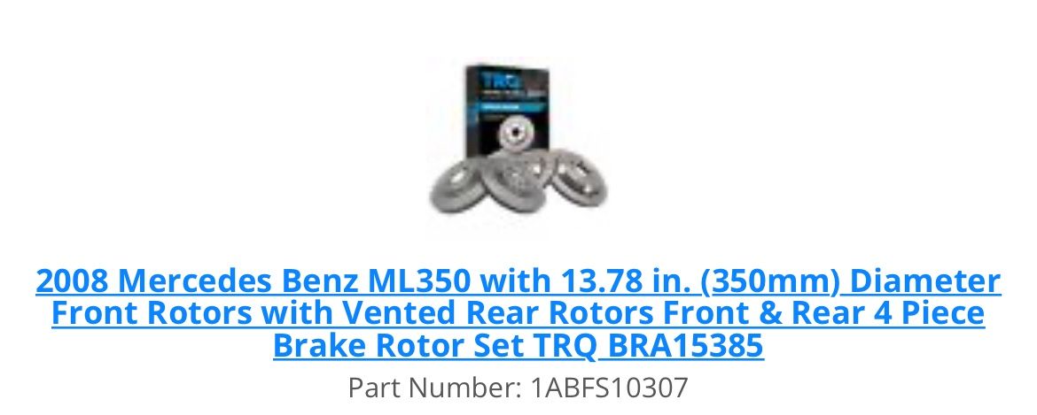 Front And Rear Rotors For Mercedes Benz G55, ML550, R350 $75!!!