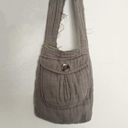 Handmade Tiny Green Fabric Shoulder Bag 