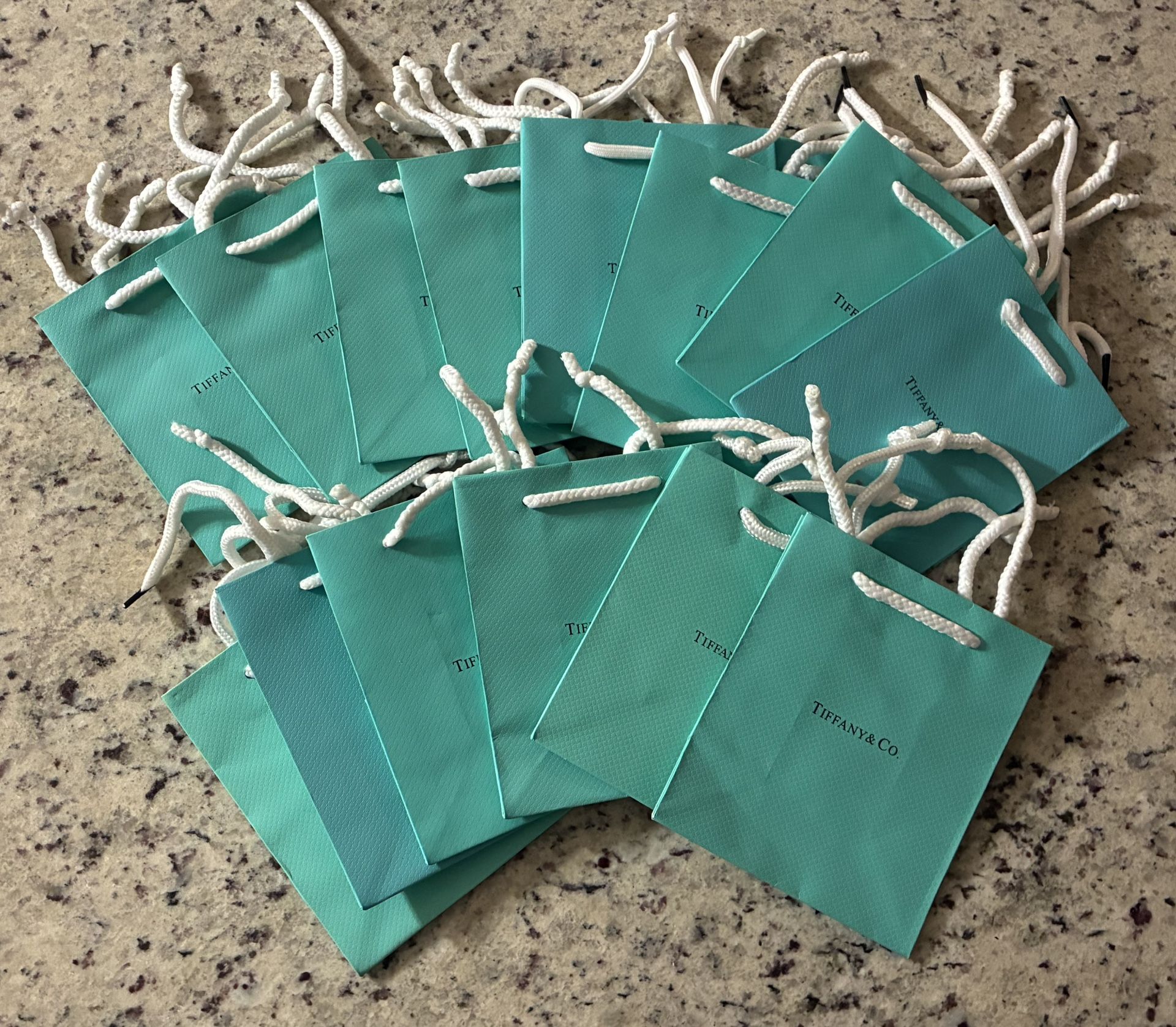 (15) Tiffany & Co Shopping Gift Bags & (4) Polishing Cloths   