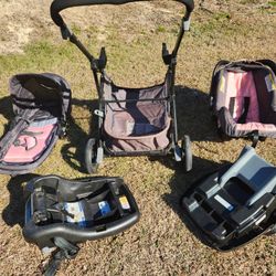 Baby Trend Passport® Switch 6-in-1 Modular Stroller Travel System with EZ-Lift™ PLUS Infant Car Seat, Dash Pink
