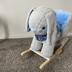 Qaba Kids Ride On Rocking Horse Toy Bunny Rocket
