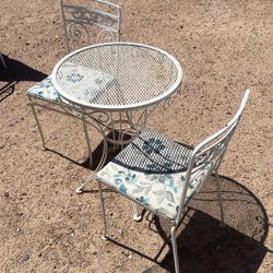 Antique Metal Table and Chairs 