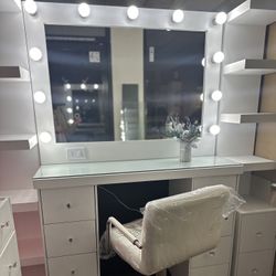 Vanity Set Hollywood Mirror LED Lights Makeup Table✨New