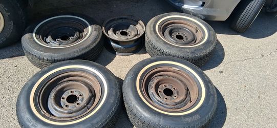 4 Used 215/75R15 Whitewall Tires Plus Rim