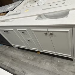 Double sink bathroom vanity 60 inch white 