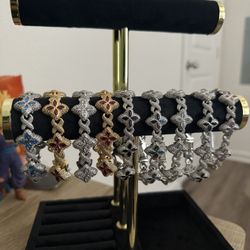 Moissanite Bracelet Flower Size 8