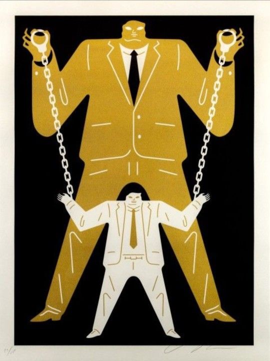 Cleon Peterson • Little Big Man Screenprint Gold Print obey fairey
