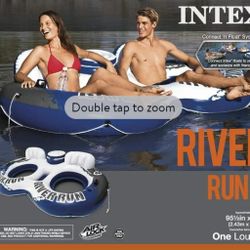 Intex River Run II Inflatable 2 Person Pool Tube Float w/Cooler 5 Pack