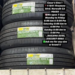 225/55R19 TBB  A SET OF FOUR NEW TIRES, INCLUDES MOUNTING AND BALANCING WITH WARRANTY, ASK  ME FOR ANY SIZE OR BRAND, WE HAVE THE BEST PRICES!!