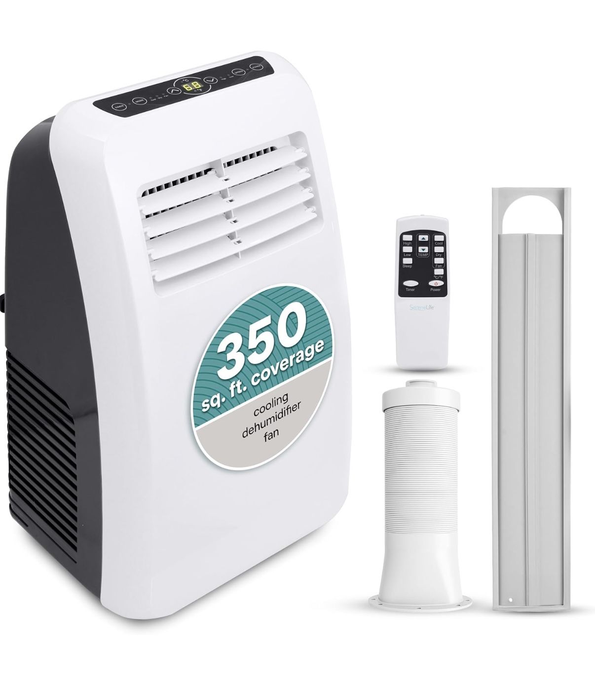 SereneLife 3-in-1 Portable Air Conditioner with Built-in Dehumidifier Function,Fan Mode, Remote