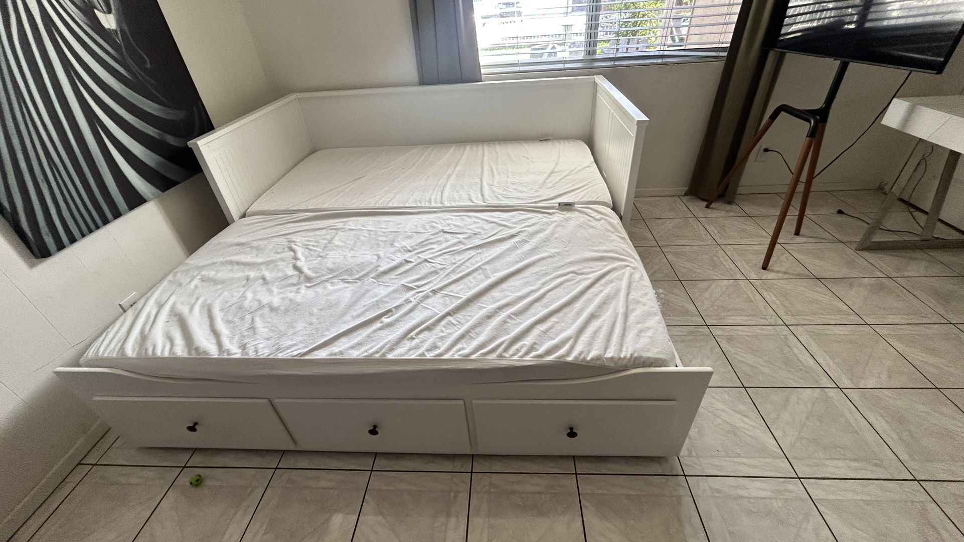 IKEA Day Bed Frame with Storage + 2 Mattresses, I can deliver it to your house for an extra charge.