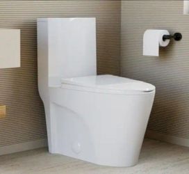 Swiss Madison St. Tropez 1-Piece 1.1/1.6 GPF Dual Flush Elongated Toilet in Glossy White