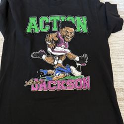 Baltimore Ravens Action Jackson T Shirt Men’s Size Large