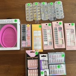 Nails NEW Nail Art Jewels Press On Faux Strips Bundle