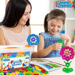 set of Brain Flakes interlocking plastic discs, also known as connecting discs, which are a creative and educational building toy. 