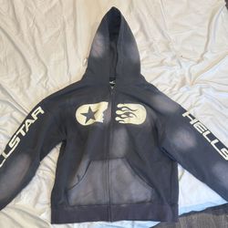 Grey And White He’ll star Hoodie Size Small