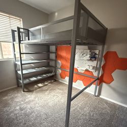  Grey Twin Loft Bed 
