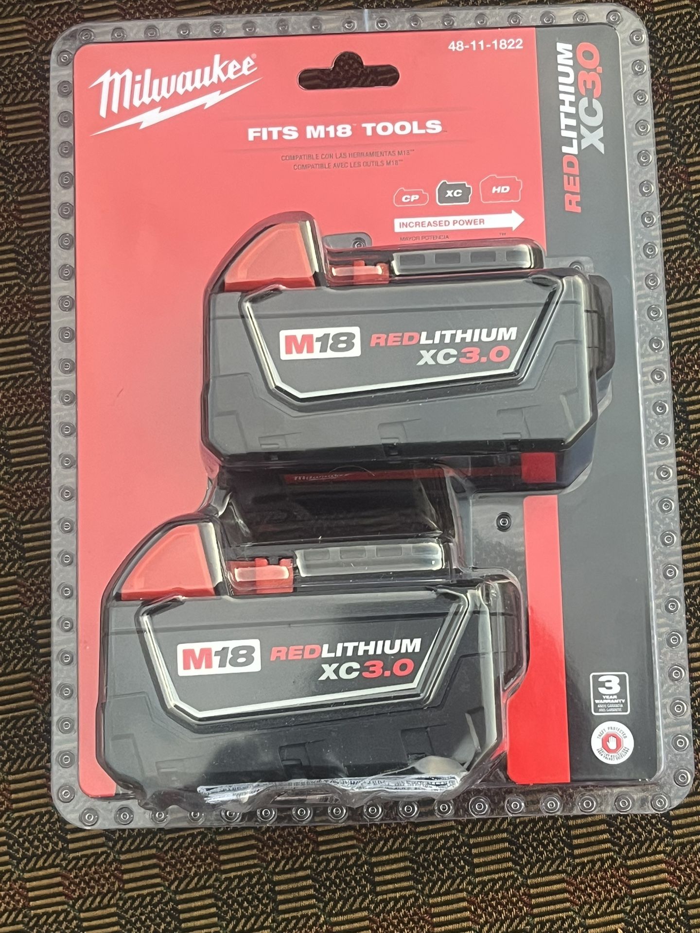 M18 18-Volt Lithium-Ion XC Extended Capacity Battery Pack 3.0Ah (2-Pack)