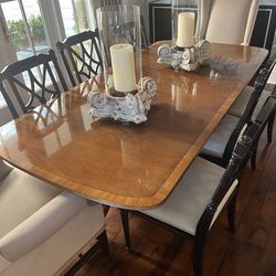 Solid Wood Dining Table Set – 8 Chairs + 2 Leafs – Like New ($2500 retail)