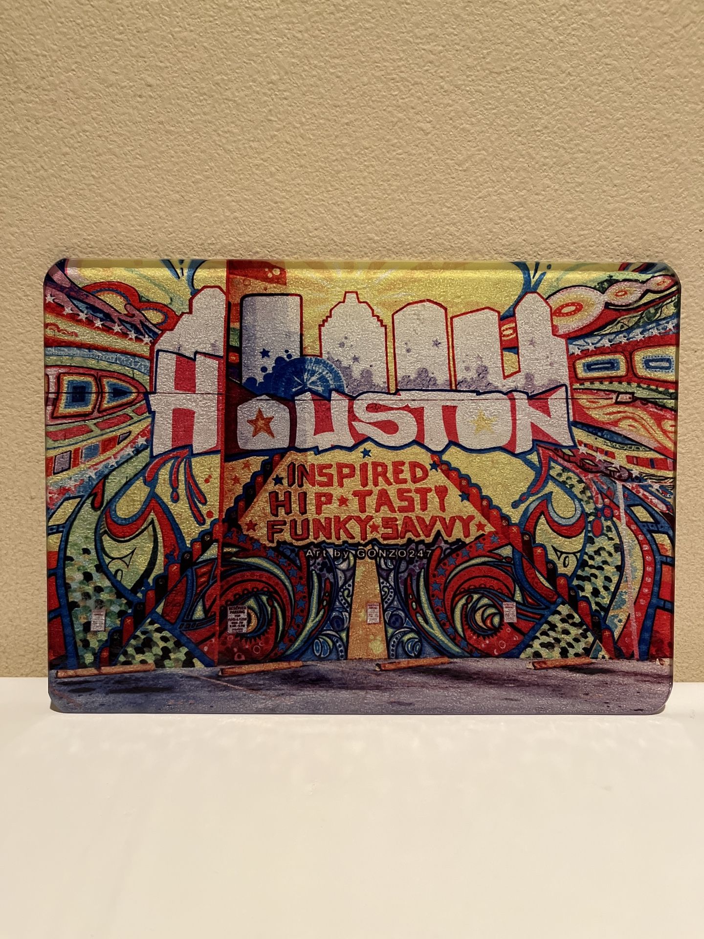 Glass Tempered Mural of “Houston Is Inspired” By Artist GONZO247