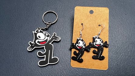 Felix the Cat Key Chain/Earring set