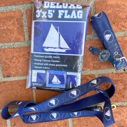 Deluxe 3’x5’ Sail Boat Flag, Dog Collar & 6’ Dog Leash