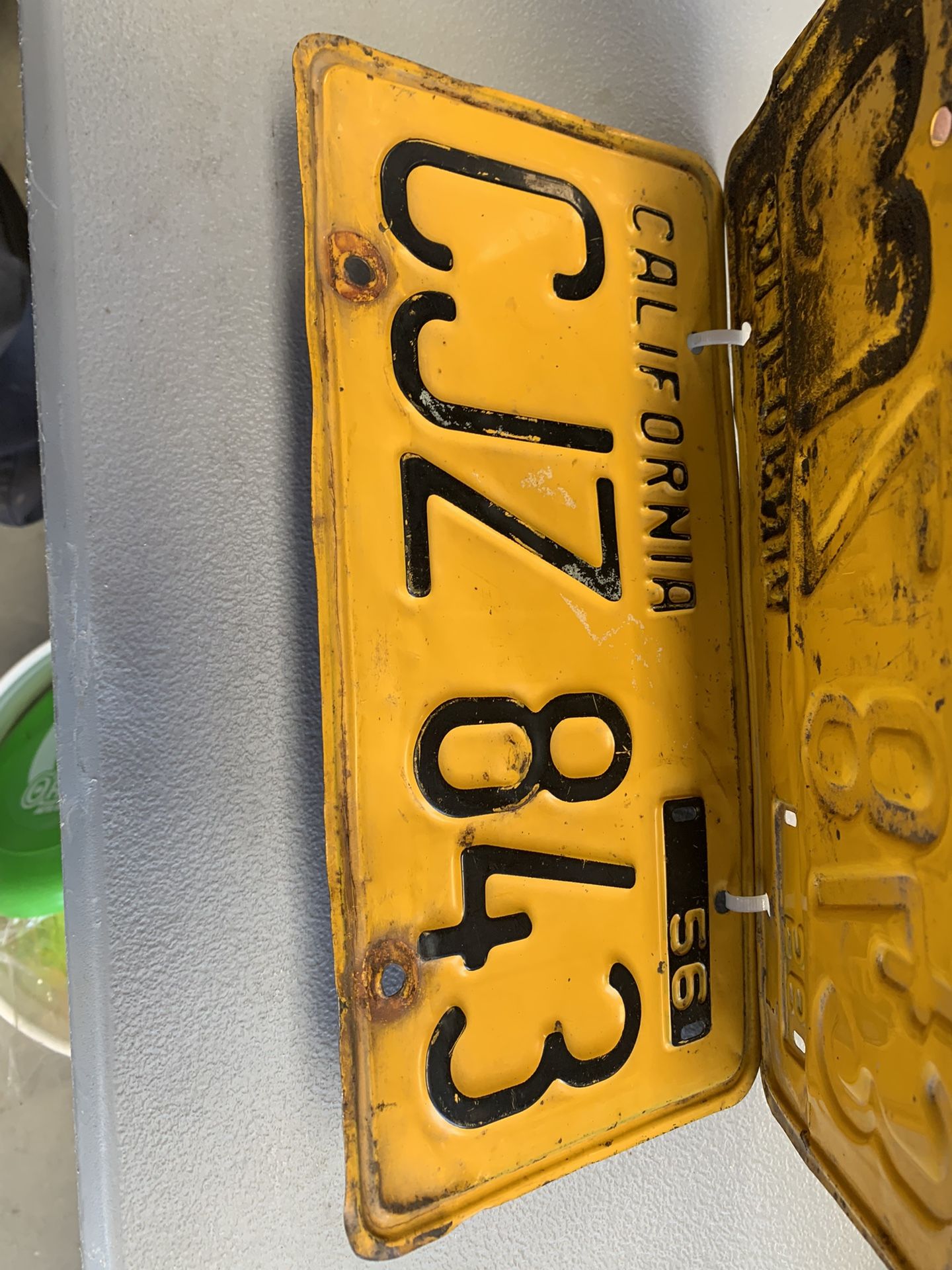VINTAGE CALIFORNIA YELLOW LICENSE PLATES SET $150 for the matching pair