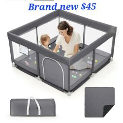 Brand New 50"x50"x27 Baby Playpen With Mat, Portable Toddler Activity Center Anti Collision Foam Corral De Bebe Child Safety Gate Great 4 Whelping Box