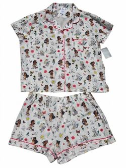 Disney Animators' Collection Moana & Tink Princess Pajama Set Short & Tee - NWT