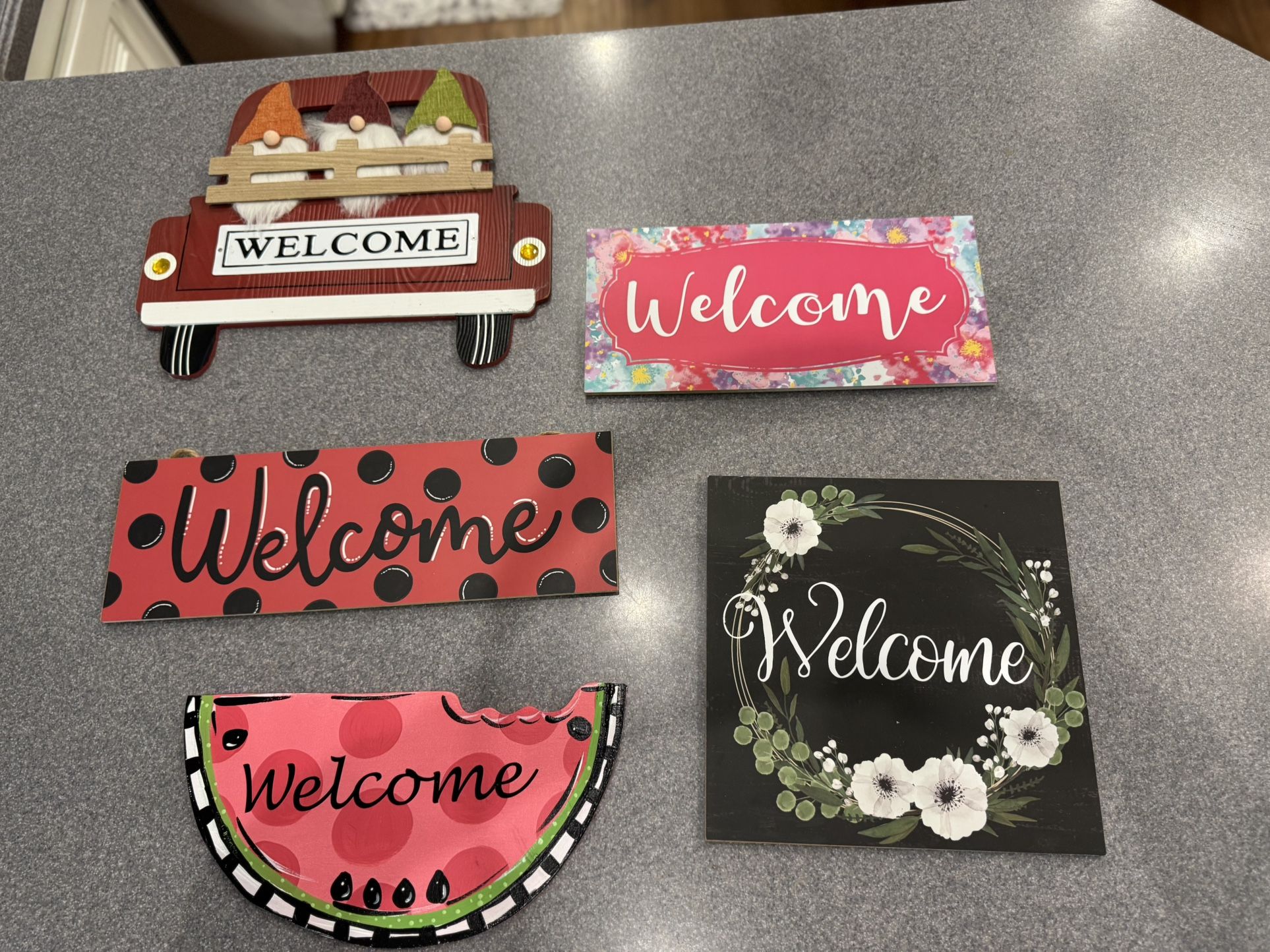 WELCOME signs
