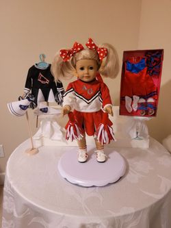 American Girl Doll  Cheerleader Bundle Clothing and Accessories  This Time It's Real