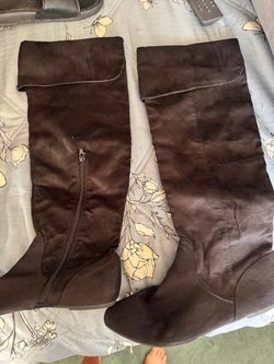 over the knee suede boots