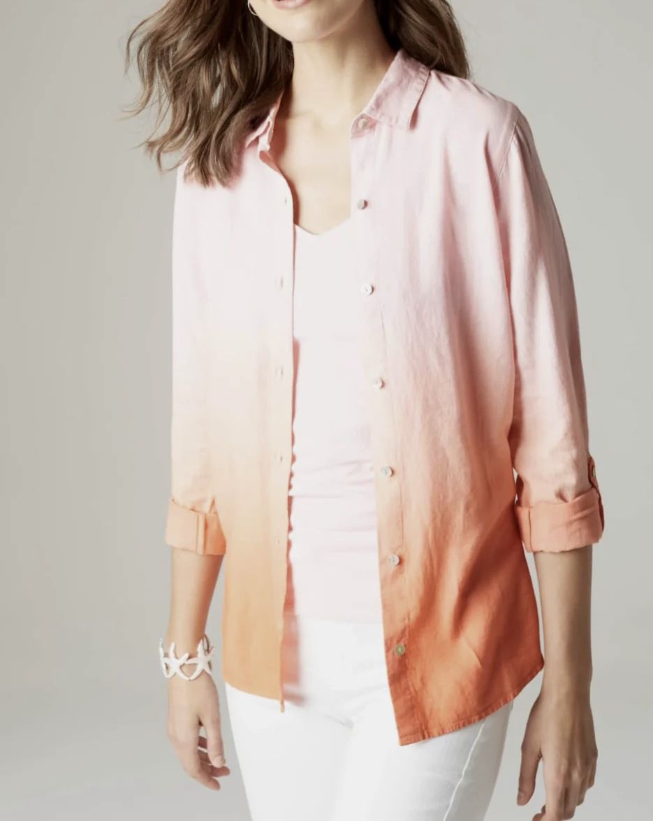 j.jill Woman’s Orange Top with Long Sleeves, Sz L