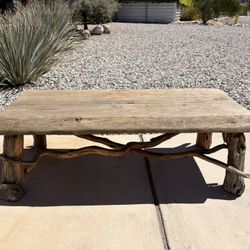 Vintage Custom Live Edge Free Form Wood Branch Coffee Table