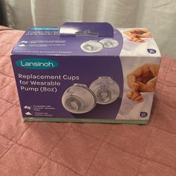 New Lansinoh Replacement Cups For Wearable Pump 8 Oz